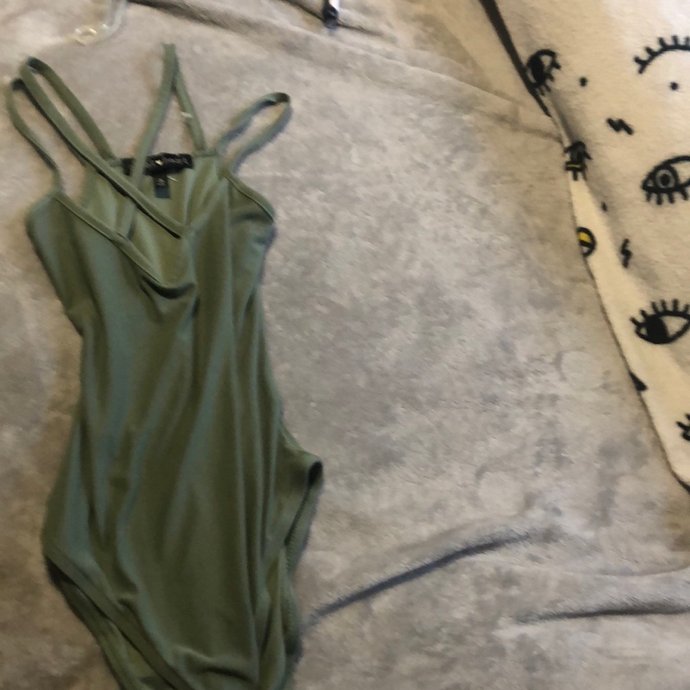 olive green one piece tank top